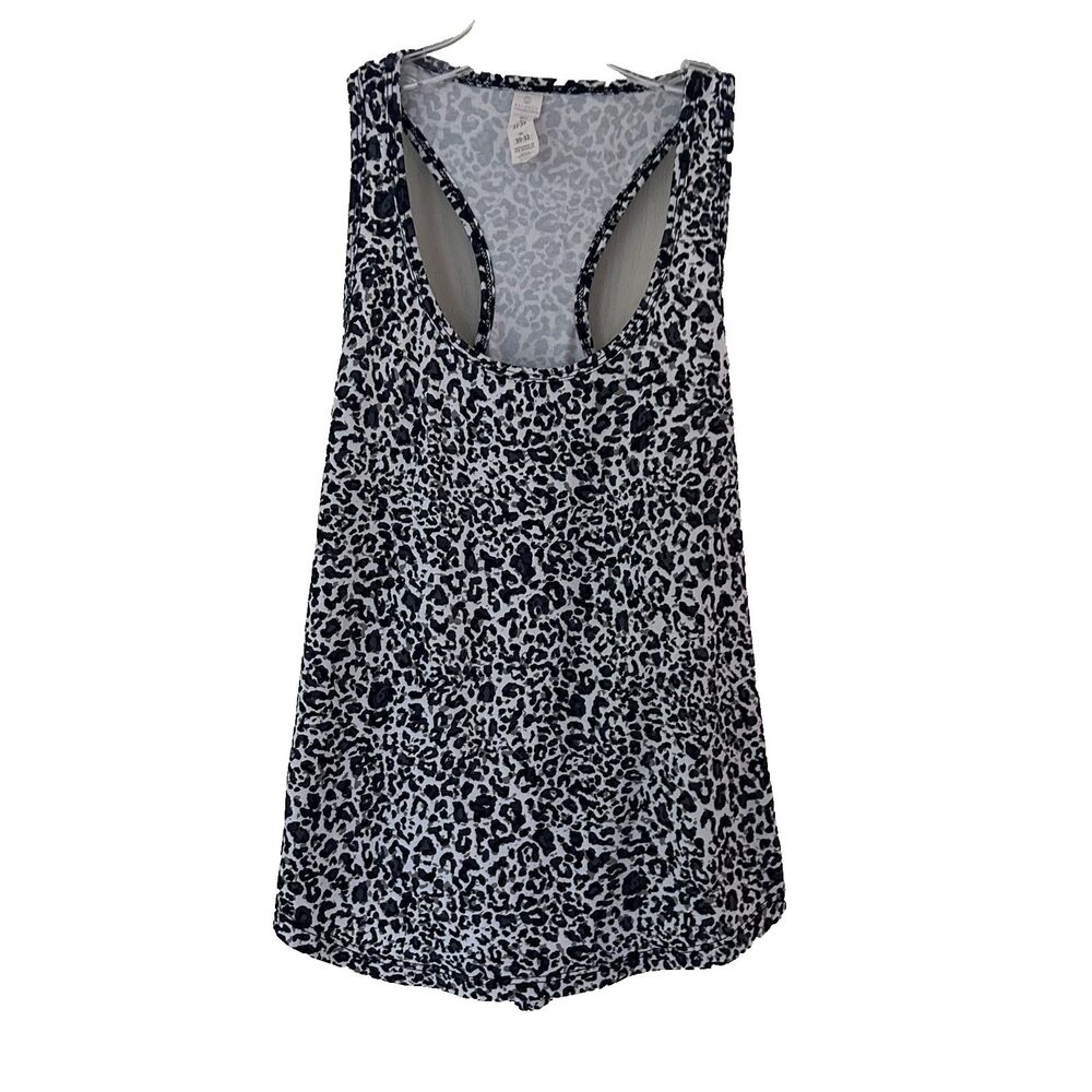 Balance Collection Black & Gray Leopard Racerback Tank Top Size XS - Picture 2 of 9